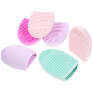 Egg-Shaped Silicone Makeup Brush Cleaning Mat – Flexible and Durable Brush Cleaning Tool