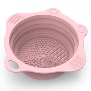Collapsible Silicone Brush Cleaning Bowl – Portable Design for Deep Cleaning Makeup Brushes